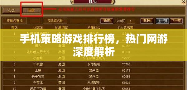 熱門手機(jī)策略游戲排行榜及深度解析  第1張