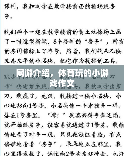 網(wǎng)游介紹，體育玩的小游戲作文