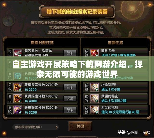 自主游戲開展策略下的網(wǎng)游介紹，探索無(wú)限可能的游戲世界