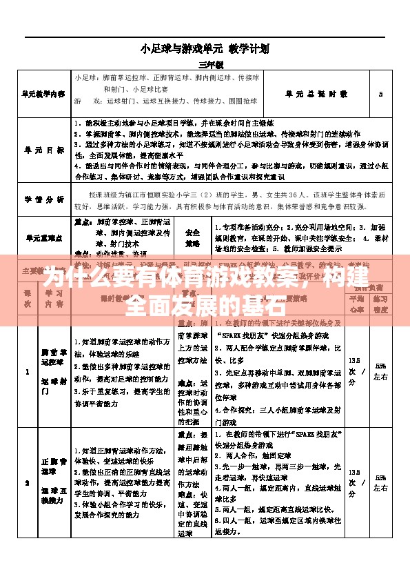 體育游戲教案，構(gòu)建學(xué)生全面發(fā)展的基石