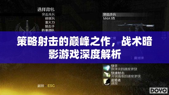 策略射擊的巔峰，戰(zhàn)術(shù)暗影游戲深度解析