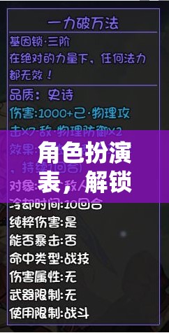 角色扮演表，解鎖無(wú)限可能的奇幻之旅
