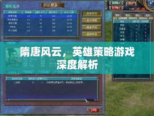 隋唐風(fēng)云，深度解析英雄策略游戲