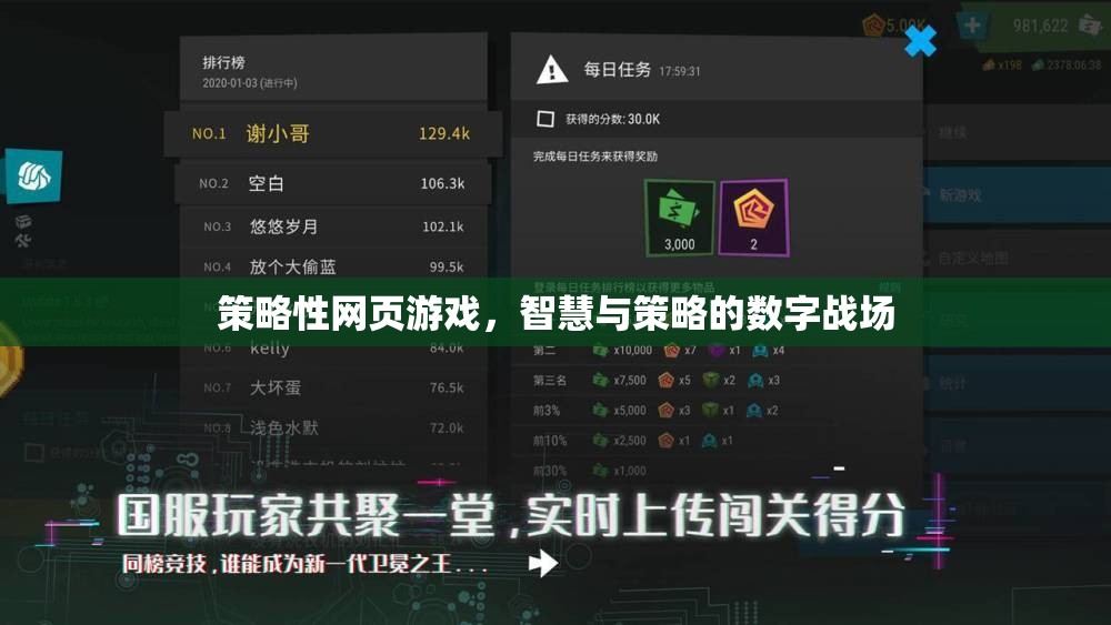 智慧與策略的數字戰(zhàn)場，探索策略性網頁游戲的魅力