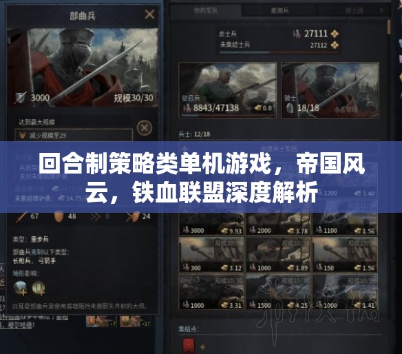 回合制策略類(lèi)單機(jī)游戲，帝國(guó)風(fēng)云，鐵血聯(lián)盟深度解析