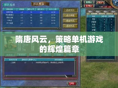 隋唐風云，策略單機的輝煌篇章