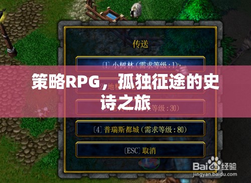 孤獨(dú)征途，策略RPG的史詩(shī)之旅