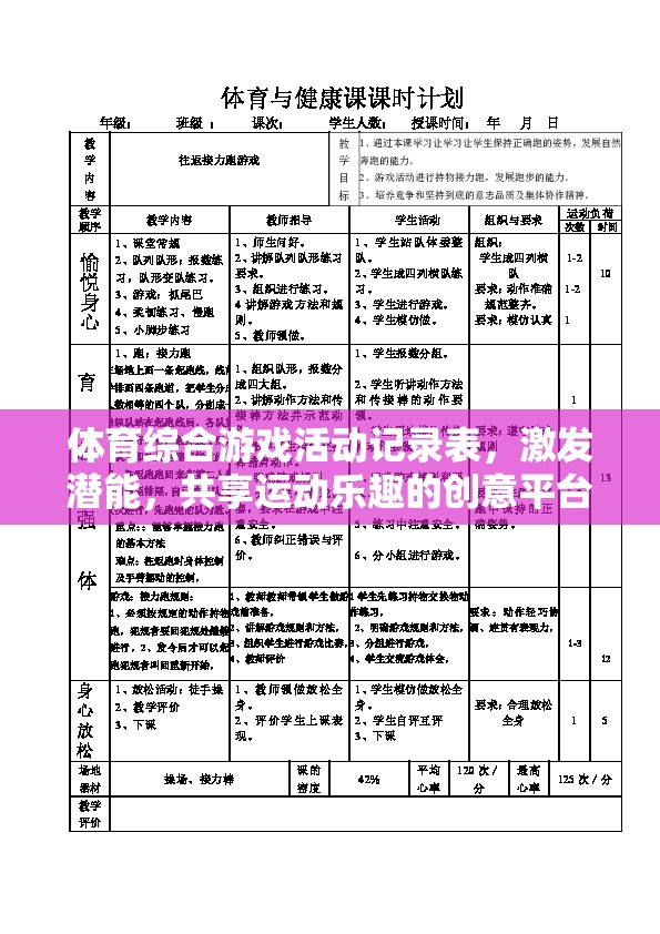 激發(fā)潛能，共享運(yùn)動(dòng)樂趣，體育綜合游戲活動(dòng)記錄表打造創(chuàng)意平臺(tái)