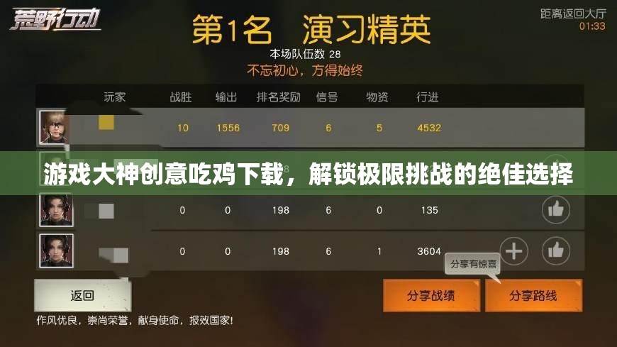 解鎖極限挑戰(zhàn)，游戲大神創(chuàng)意吃雞下載的絕佳選擇