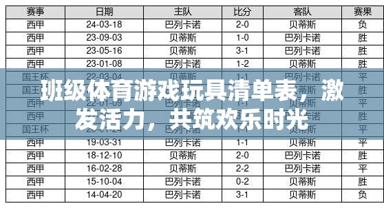 班級(jí)體育游戲玩具清單，激發(fā)活力，共筑歡樂(lè)時(shí)光