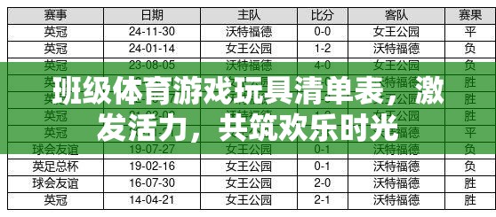 班級(jí)體育游戲玩具清單，激發(fā)活力，共筑歡樂(lè)時(shí)光