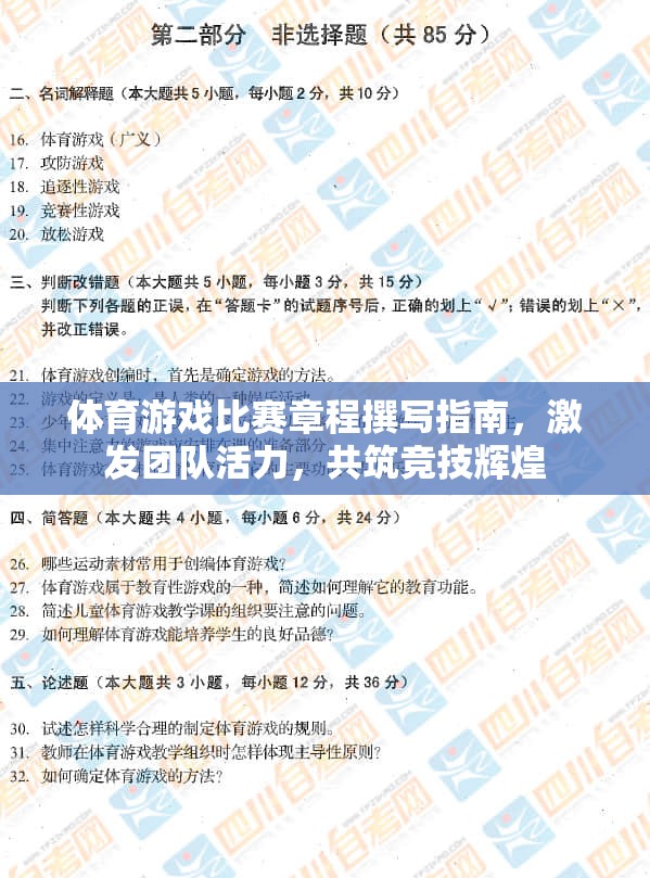 激發(fā)團(tuán)隊(duì)活力，共筑競技輝煌，體育游戲比賽章程撰寫指南