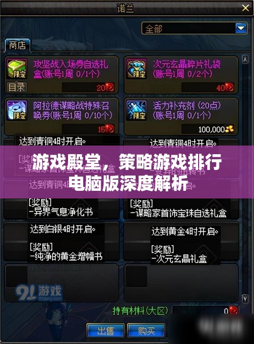 深度解析，游戲殿堂中的策略游戲電腦版排行