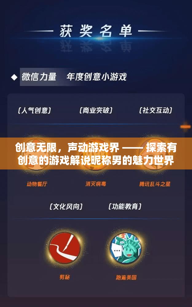 創(chuàng)意無限，聲動(dòng)游戲界，探索有創(chuàng)意的游戲解說昵稱男的魅力世界