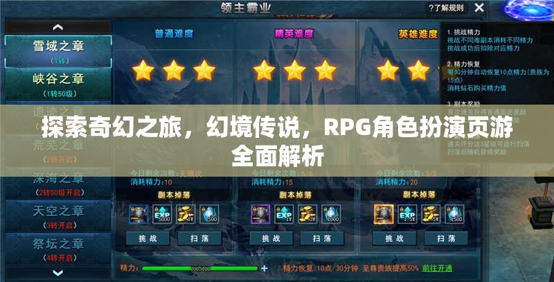 探索奇幻之旅，全面解析RPG角色扮演頁(yè)游幻境傳說(shuō)