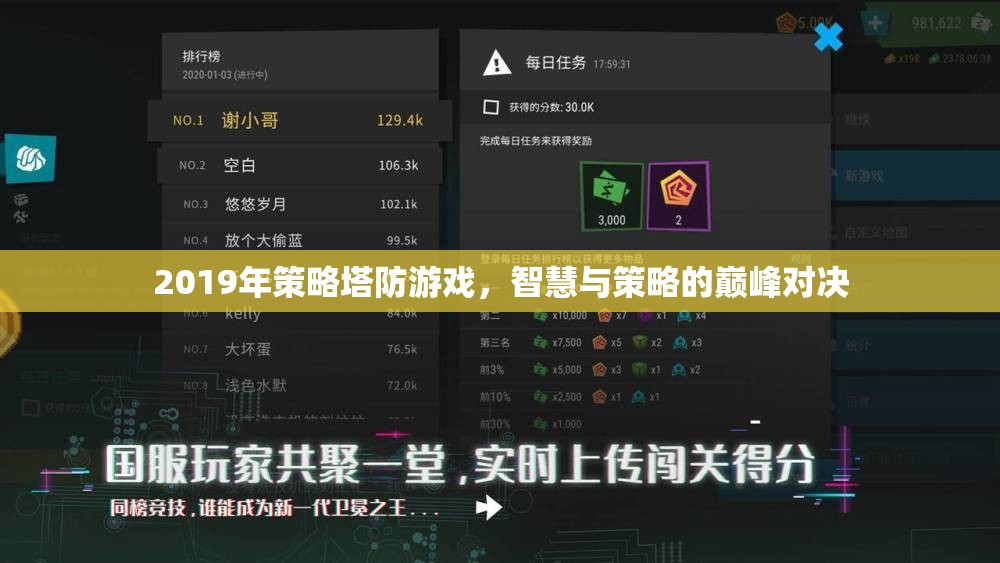 2019年策略塔防游戲，智慧與策略的巔峰對決