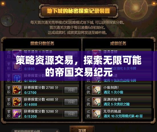 策略資源交易，開(kāi)啟帝國(guó)交易紀(jì)元的無(wú)限可能