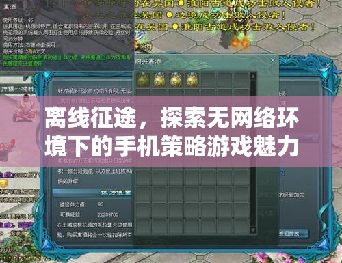 無網(wǎng)絡(luò)挑戰(zhàn)，探索離線手機策略游戲的魅力