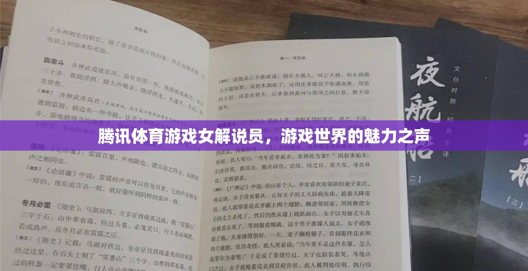騰訊體育游戲女解說(shuō)員，游戲世界的魅力之聲