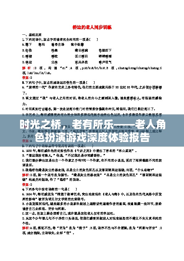時(shí)光之橋，老有所樂(lè)的深度角色扮演游戲體驗(yàn)
