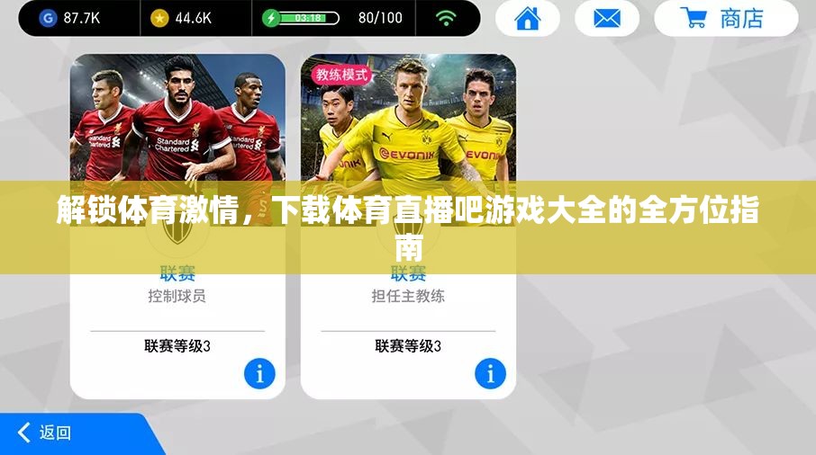 解鎖體育激情，全方位指南下載體育直播吧游戲大全