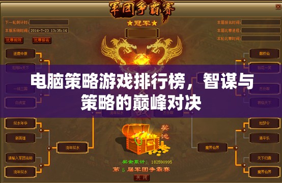 智謀與策略的巔峰對(duì)決，電腦策略游戲排行榜