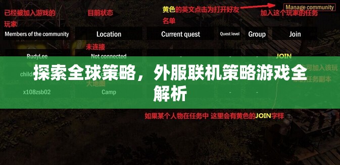 全球策略探索，外服聯(lián)機(jī)策略游戲深度解析