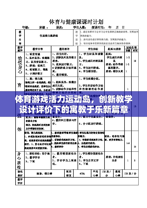 體育游戲活力運(yùn)動(dòng)島，創(chuàng)新教學(xué)設(shè)計(jì)評(píng)價(jià)下的寓教于樂(lè)新篇章