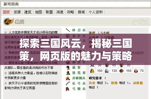 三國風(fēng)云，網(wǎng)頁版策略游戲的魅力與智慧揭秘  第3張