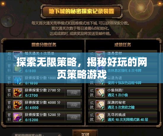 探索無限策略，揭秘好玩的網(wǎng)頁策略游戲