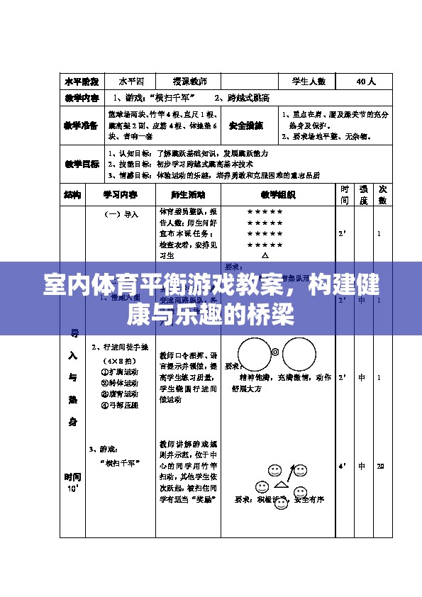 室內(nèi)體育平衡游戲教案，搭建健康與樂趣的橋梁