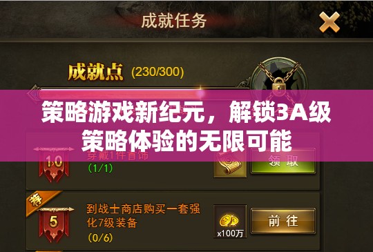 解鎖3A級策略體驗，新紀(jì)元策略游戲的無限可能