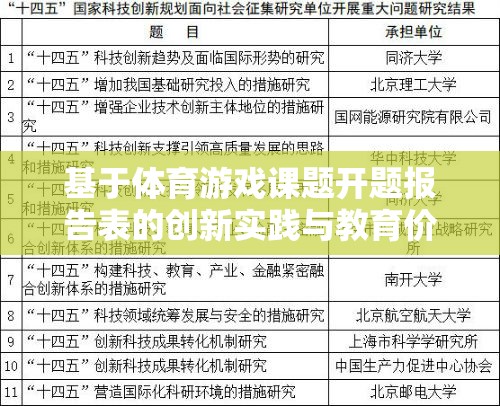 活力跑道，基于體育游戲課題開題報告表的創(chuàng)新實踐與教育價值探索  第2張