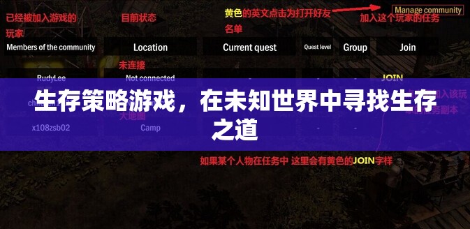 未知世界的生存挑戰(zhàn)，探索生存策略游戲