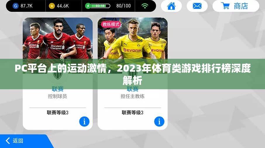 2023年P(guān)C平臺(tái)體育類游戲排行榜深度解析