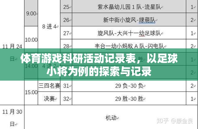 足球小將，探索與記錄體育游戲科研活動的實(shí)踐與啟示