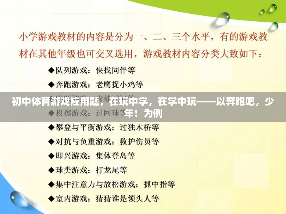 奔跑吧，少年！，初中體育游戲中的學(xué)與玩融合