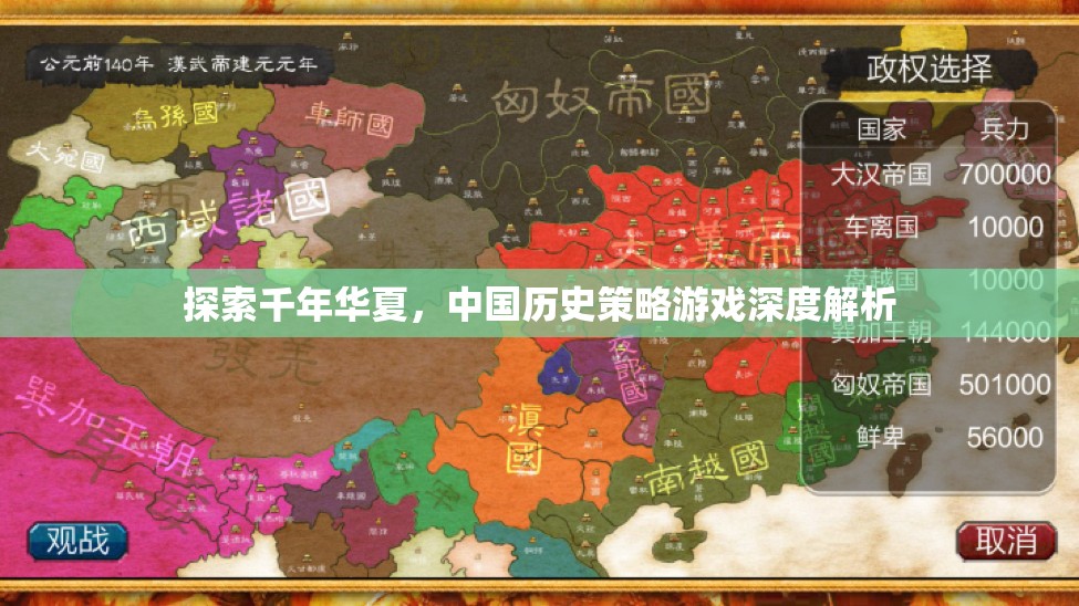 探索千年華夏，中國歷史策略游戲的深度解析