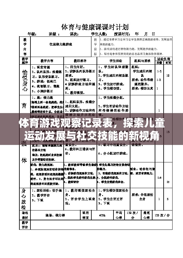 兒童運動發(fā)展與社交技能，通過體育游戲觀察記錄表的新視角探索
