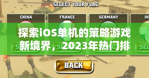 2023年iOS單機(jī)策略游戲新境界，熱門排行解析與探索