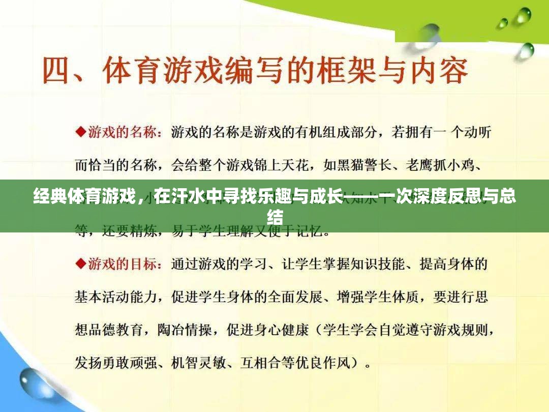 經(jīng)典體育游戲，在汗水中尋找樂趣與成長的深度反思與總結(jié)