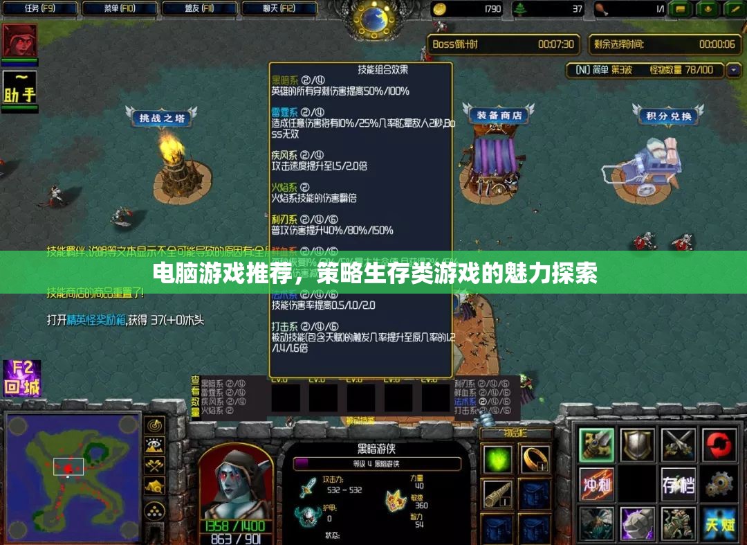 策略生存類游戲的魅力探索，電腦游戲推薦