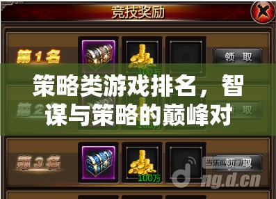 智謀與策略的巔峰對決，策略類游戲排名