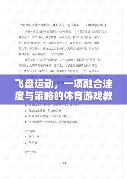 飛盤運動，一項融合速度與策略的體育游戲教案及教學反思