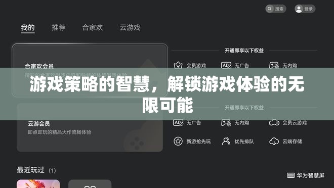 游戲策略的智慧，解鎖無(wú)限游戲體驗(yàn)的鑰匙