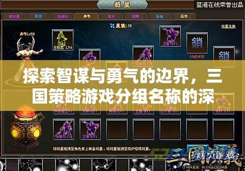 智勇邊界，三國策略游戲分組名稱的深度解析