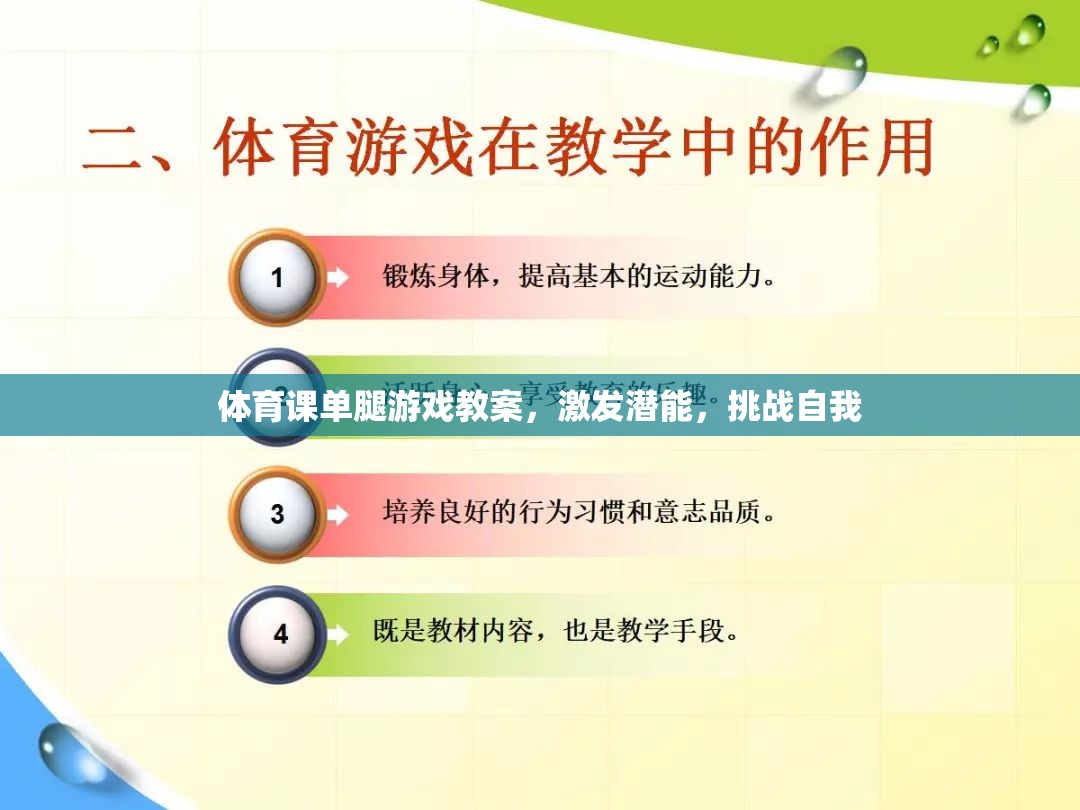 單腿游戲，激發(fā)潛能，挑戰(zhàn)自我的體育課教案