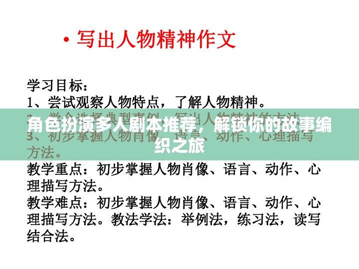 解鎖故事編織之旅，角色扮演多人劇本精選推薦