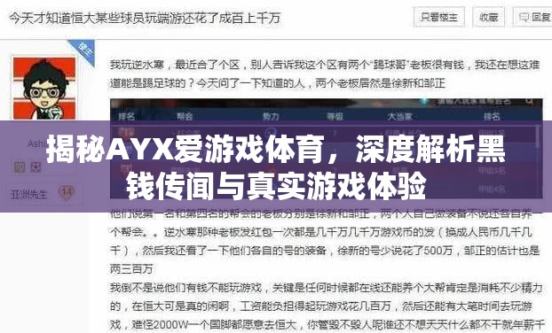 揭秘AYX愛游戲體育，黑錢傳聞與真實(shí)游戲體驗(yàn)的深度剖析