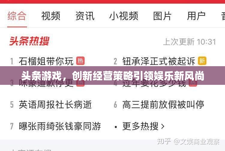 創(chuàng)新經(jīng)營(yíng)策略引領(lǐng)娛樂新風(fēng)尚，頭條游戲的崛起